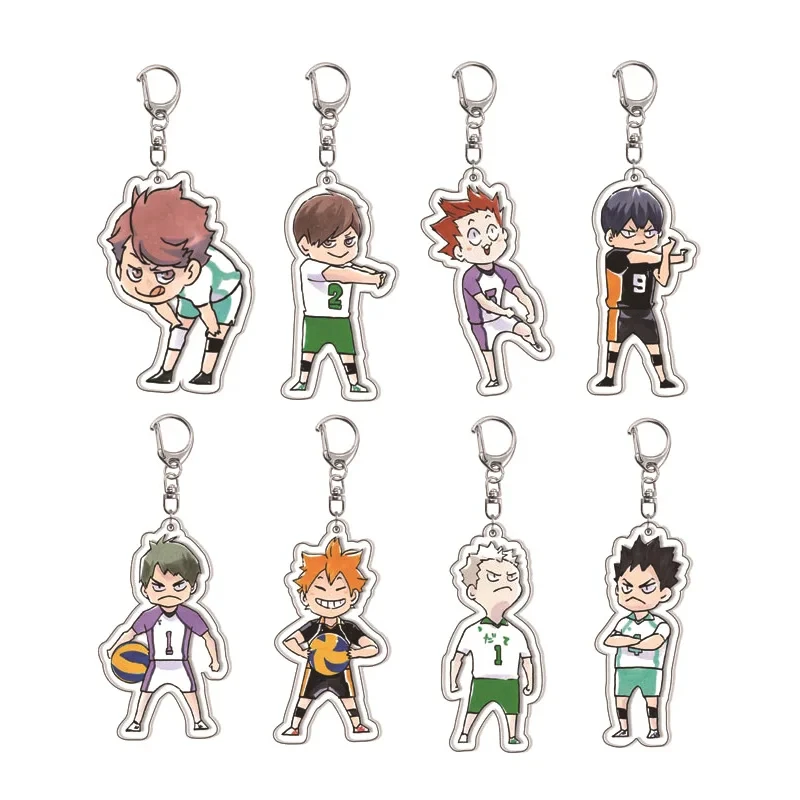 Creative Mobile Phone Lanyard Cartoon Haikyuu Keychain Cute Acrylic Pendant Fashion Backpack Hanging Decoration Gifts