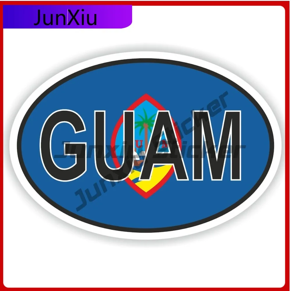 

Guam Oval Flag Sticker Waterproof Decals Scratch Cover Sticker Motorcycle Stickers And Decals Car Accessories For Suv Window Bum