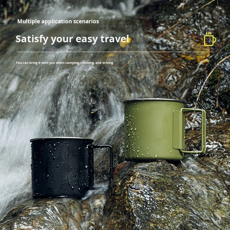 

Eco-Friendly Lightweight Outdoor 304 Stainless Steel 330ML Folding Portable Water Camping Coffee Beer Road Trip Cross Border