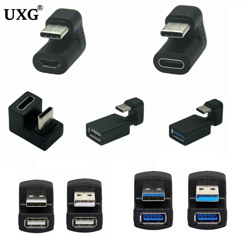 1 sztuk w kształcie litery U 5 gb/s w górę w dół 180 stopni kątowy USB 3.0 USB2.0 TYPE-C Usb c 10 gb/s M/F Adapter rozszerzenie męskie i żeńskie