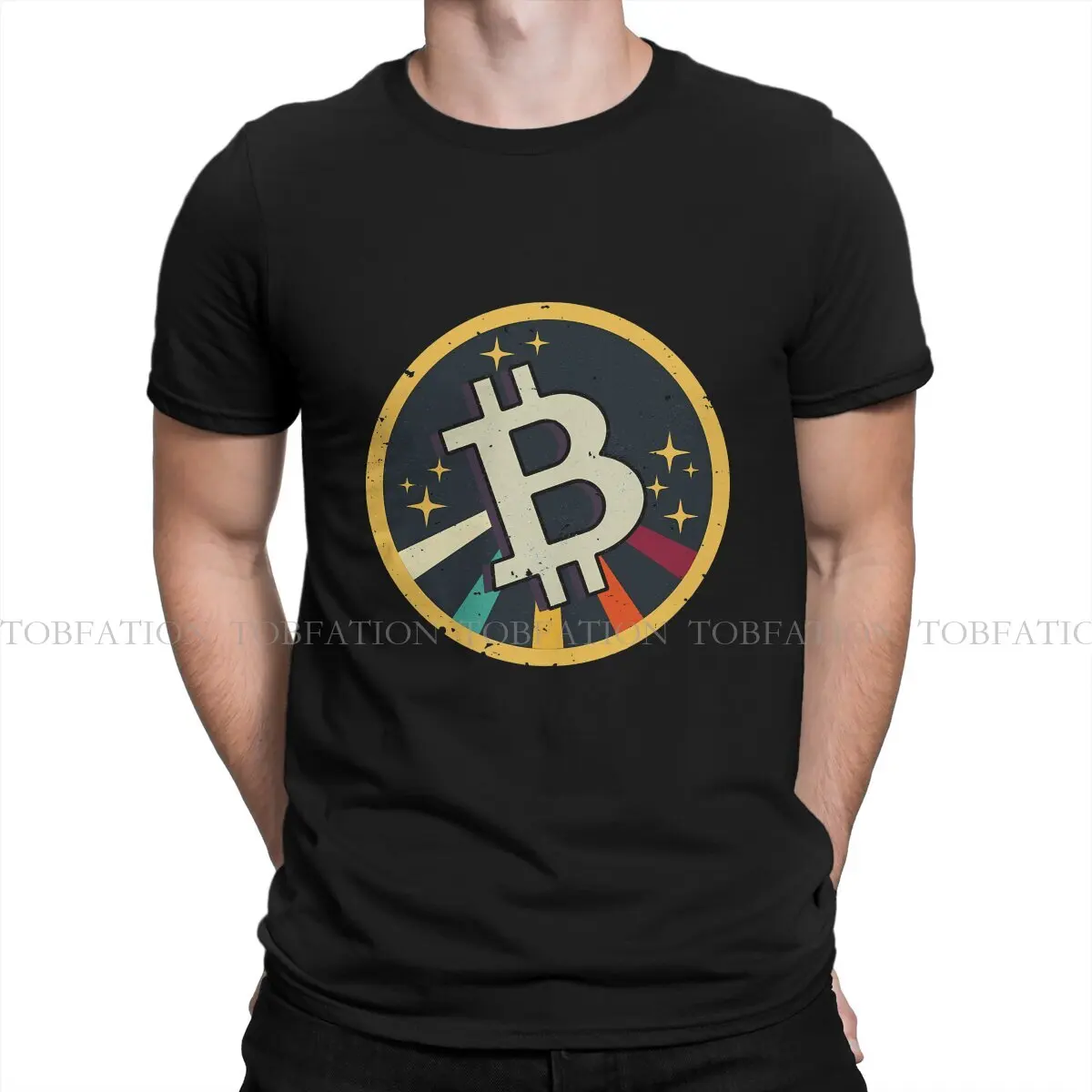 Colorful Design Harajuku TShirt Vintage Bitcoin Cryptocurrency Style Streetwear Casual T Shirt Male Tee Special Gift Clothes