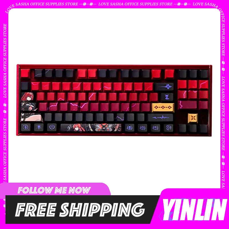 Wuthering Waves Yinlin Keyboards Three Mode Wireless Customized Mechanical Gaming Keyboard 89keys Hot Swap Gasket Pc Gamer