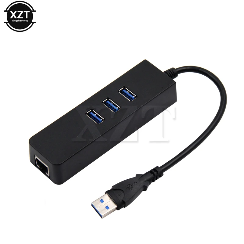 3 Ports USB Hub 10/100/1000 Mbps USB 3.0 To RJ45 Gigabit Ethernet LAN Wired Network Card Adapter For Windows Mac