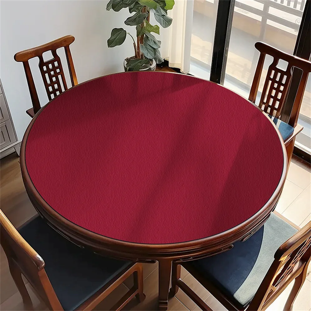 

Round Waterproof Tablecloth Solid Rubber Table Mat Party Table Deco Cover Pad Poker Mahjong Board Games Table Mat Accessories