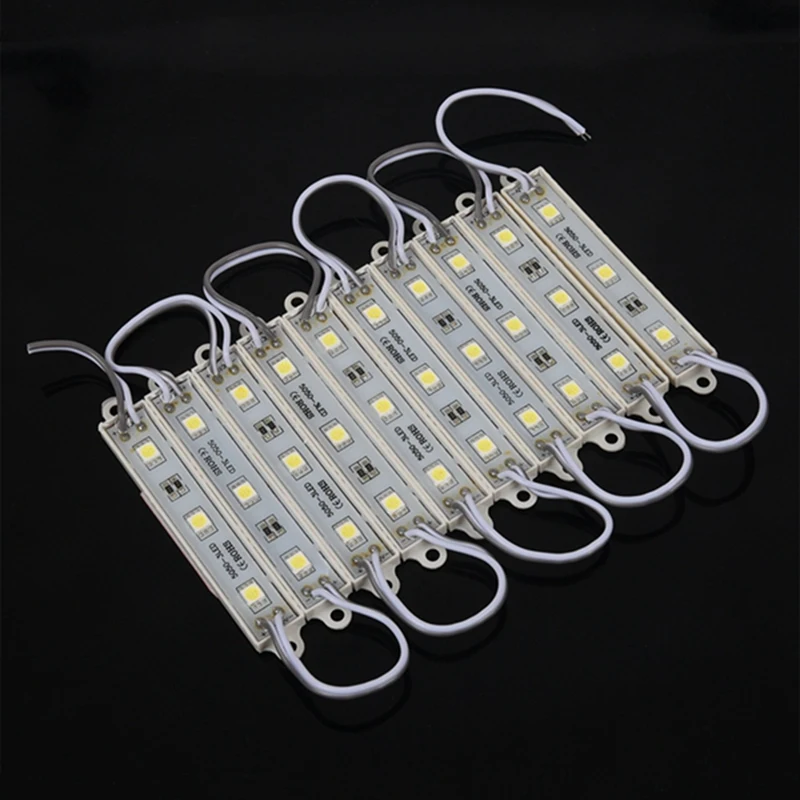 100Pcs 5050 SMD 3 LED Module LED Strip String Light Waterproof DC 12V Cool White