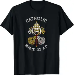 Catholic Since 33 AD Roman Church Holy See T-Shirt Y2K tops Unisex Summer Short Sleeve