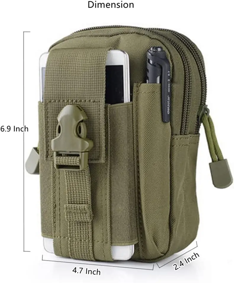 Phone Pouch, Cell Phone Holster Pouch for Men Belt, Tactical Cell Phone Belt Pouch, EDC Molle Waist Bag, Wallet Pouch Phone Case