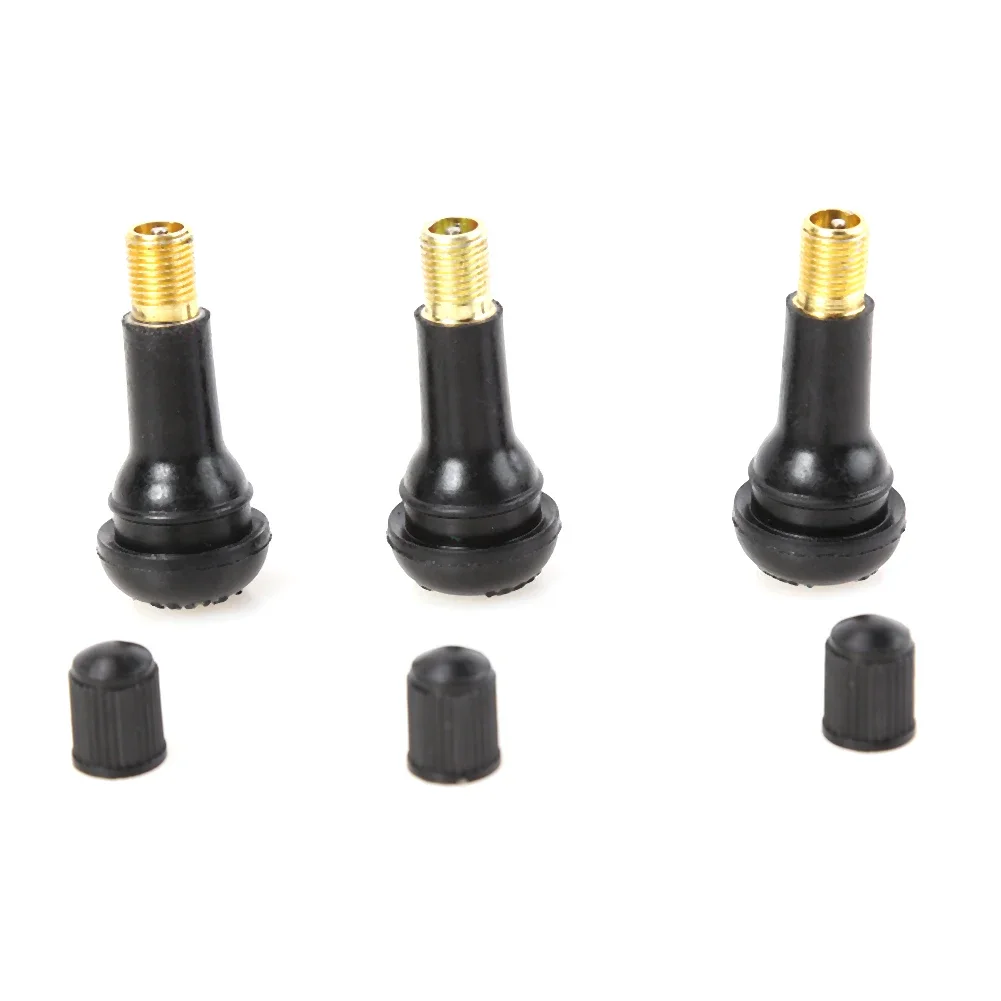 200/100PCS Black TR413 Snap In Short Rubber Valve Stems with Dust Caps Tubeless Car Motorcycle Wheel Tire Valve Stems