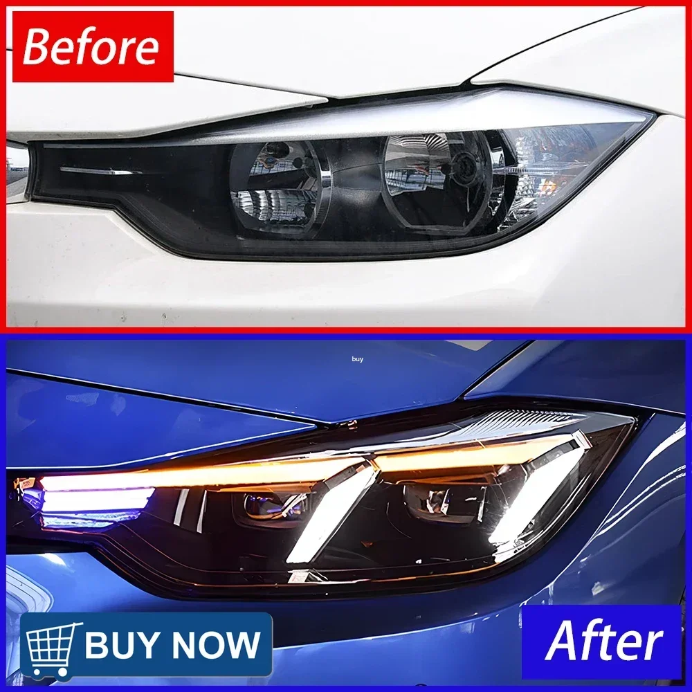ترقية DRL العارض عدسة أداة الملحقات لسيارات BMW 3 سلسلة F30 F35 318i 320i 325i 330i 2013-2019 سيارة LED مجموعة المصابيح الأمامية #4