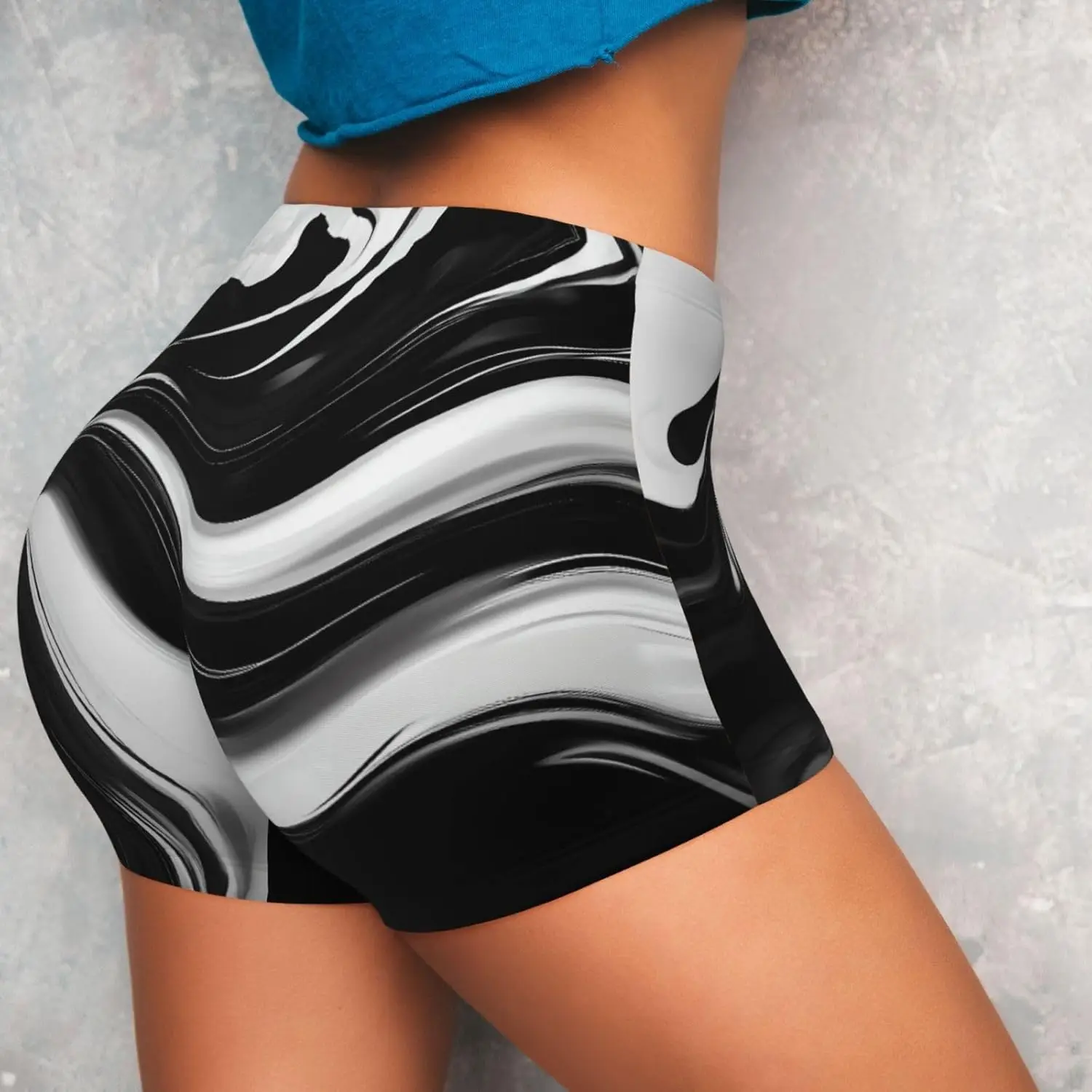 Abstract Ink Octopus Print Workout Shorts for Women Short Gym Yoga Running Sport Active Exercise Fitness Shorts