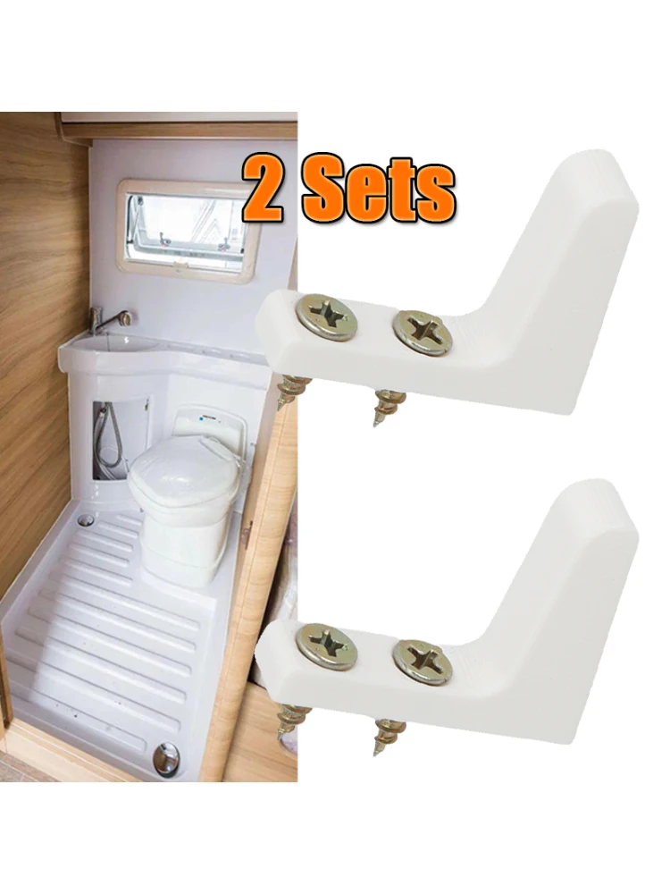 2er-Set kreative Wohnmobil-Toilettensitz-Stabilisatoren, wackelige lose Puffer, Stoßstangen, stoppt ein Verrutschen, Schiebe- und Schrauben-weißer Kunststoff für Wohnwagen