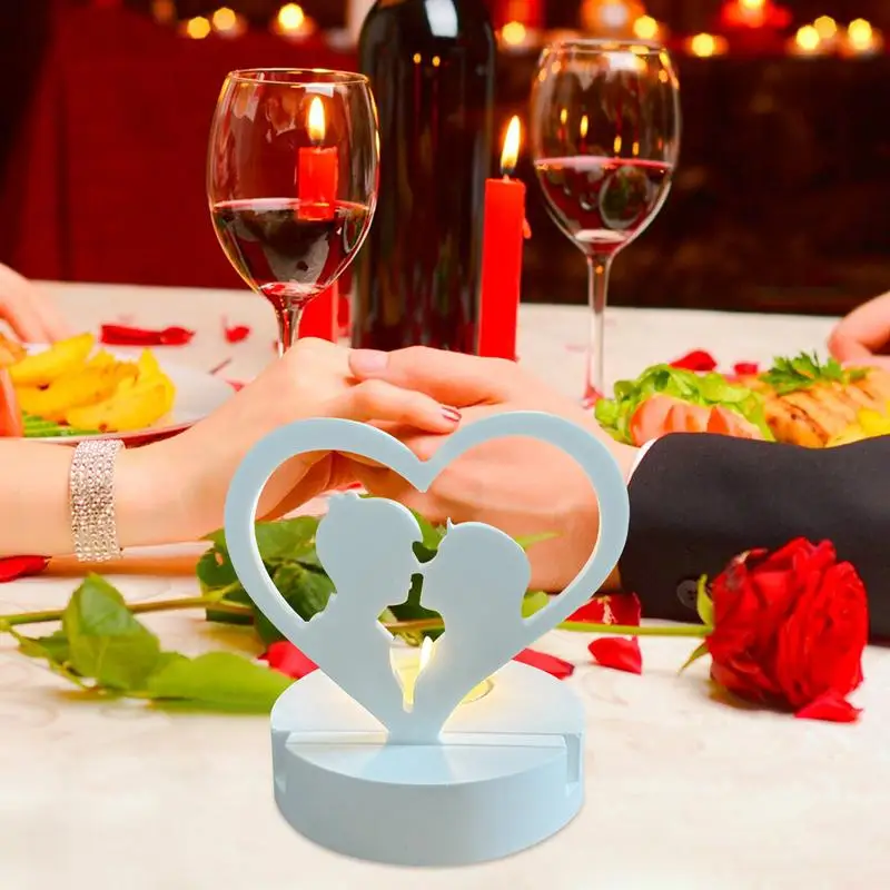 Couple Candle Stand Mold Kiss Couple Epoxy Resin Casting Mold Heart Shaped Resin Mold Kiss Couple Design Silicone Mold For Table