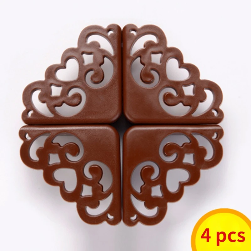 4 Pcs/set PVC Solid Color Heart-shaped Right-angle Table Corner Protective Cover Anti-collision Protection Angle for Babies Kids