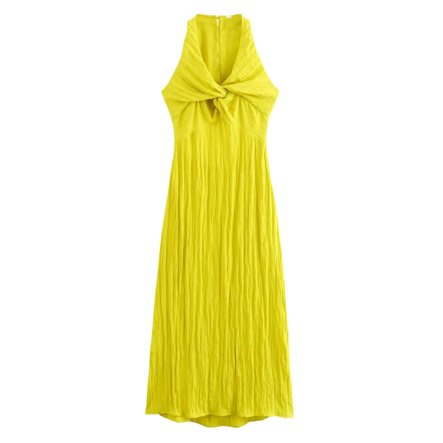 KONDALA 2024 فساتين نسائية صيفية غير رسمية متينة واحدة الصدر التنانير الطويلة بلا أكمام القوس سليم ثنيات موضة فساتين النساء