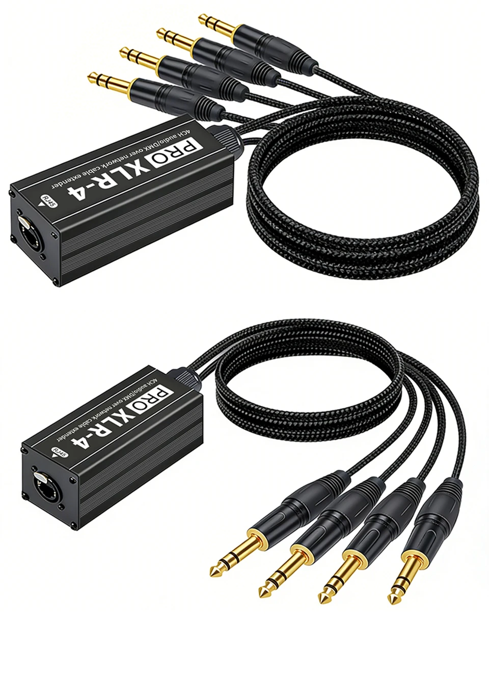 XLR auf RJ45 4-Kanal-Audio-Extender, professionelles Geflechtkabel für Live-Bühnen-Sound und Beleuchtung, XLR-Audiokabel, Aufnahmegerät – Detail 2