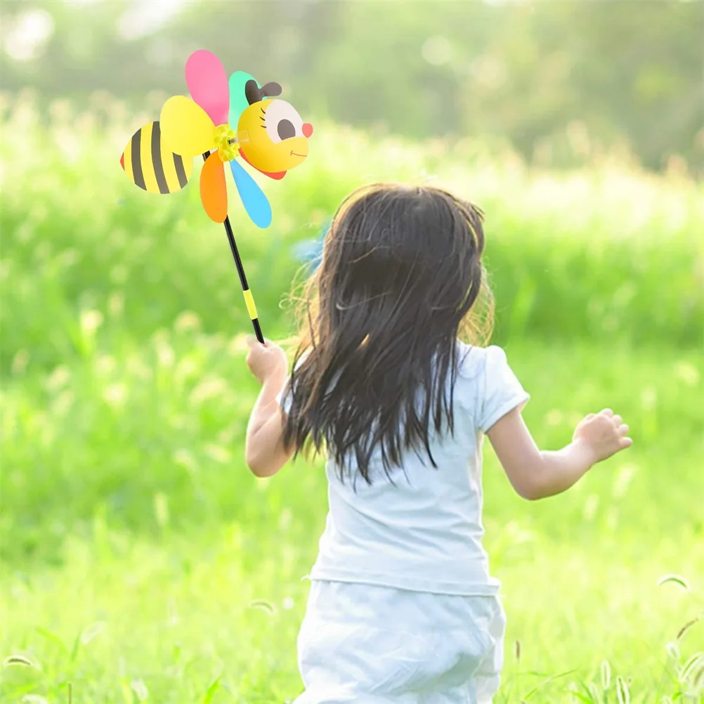 

8 Pcs Three-dimensional Bee Windmill Decorations Toy Set Garden Premium Plastic Pinwheels Toddler Ornament
