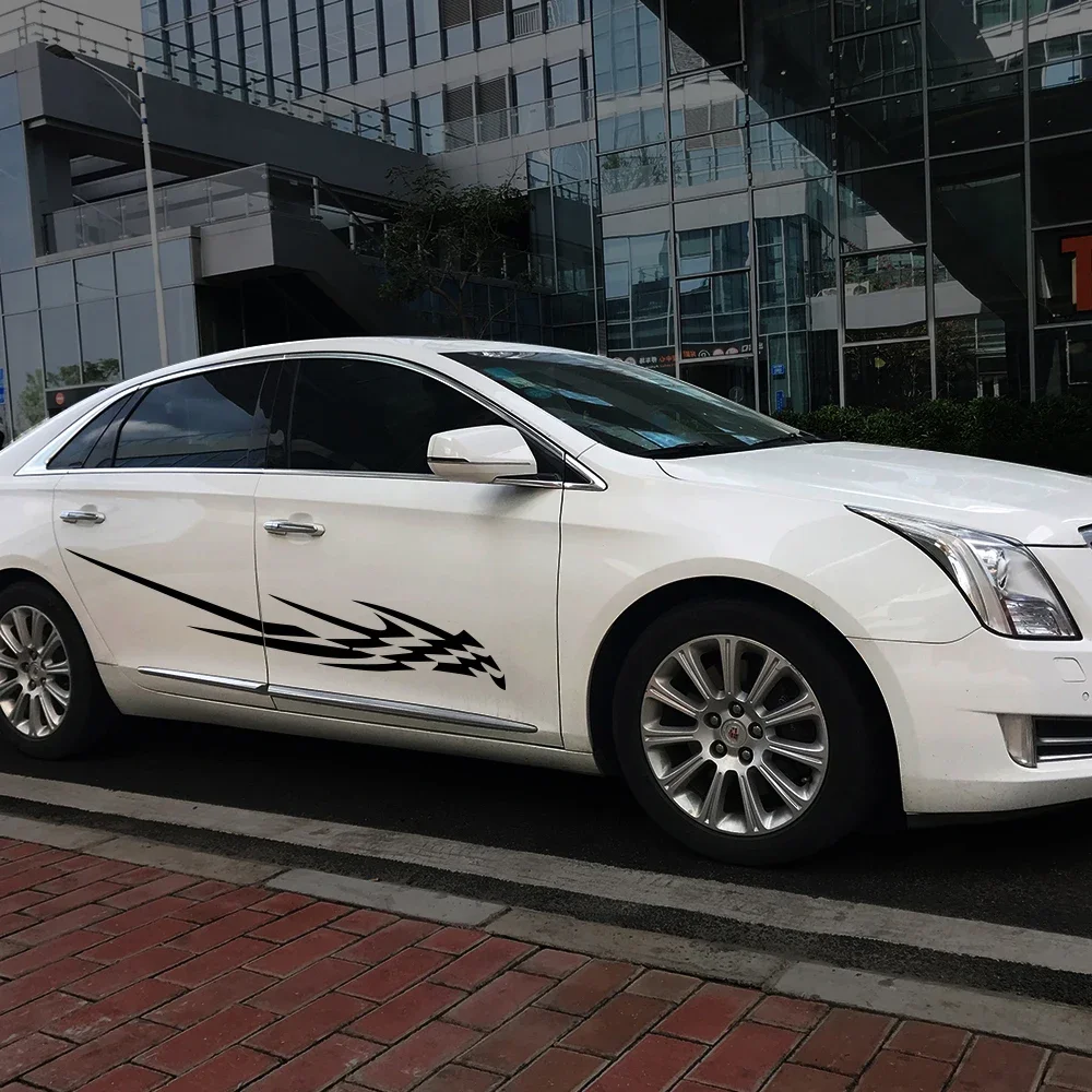 

2PCS Car Stickers Side Body Vinyl Decals Streak Styling Stylish Graphics Decals Scratch-resistant Protection Auto Accessories