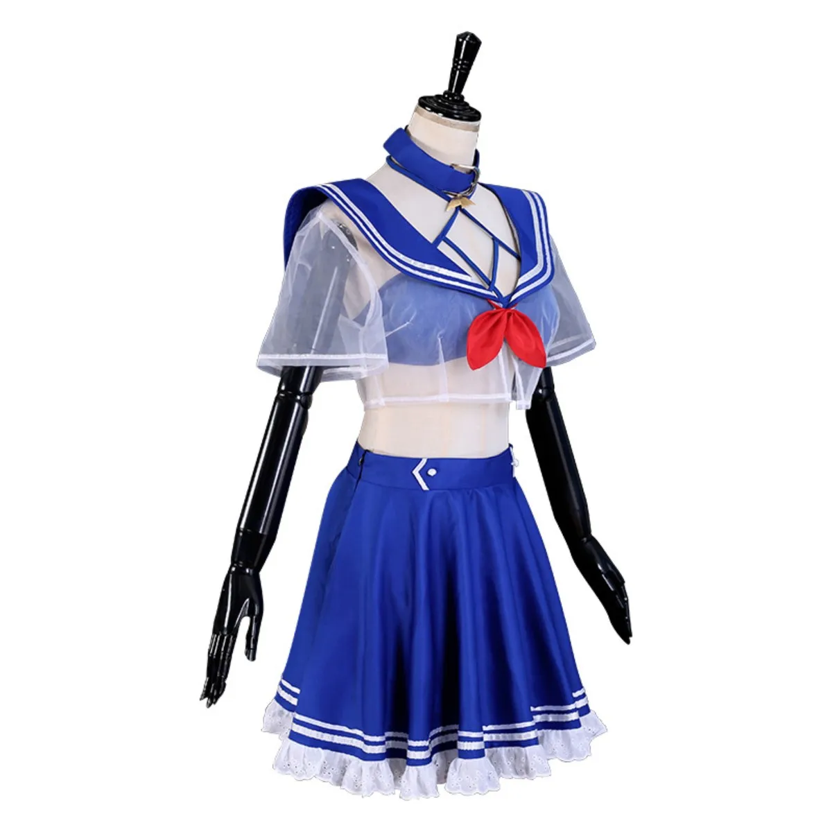 Disfraz de Anime Virtual YouTuber Shylily Lily, peluca, traje de baño para el día de verano, Bikini para mujer, traje de marinero Sexy Kawaii para fiesta de arena