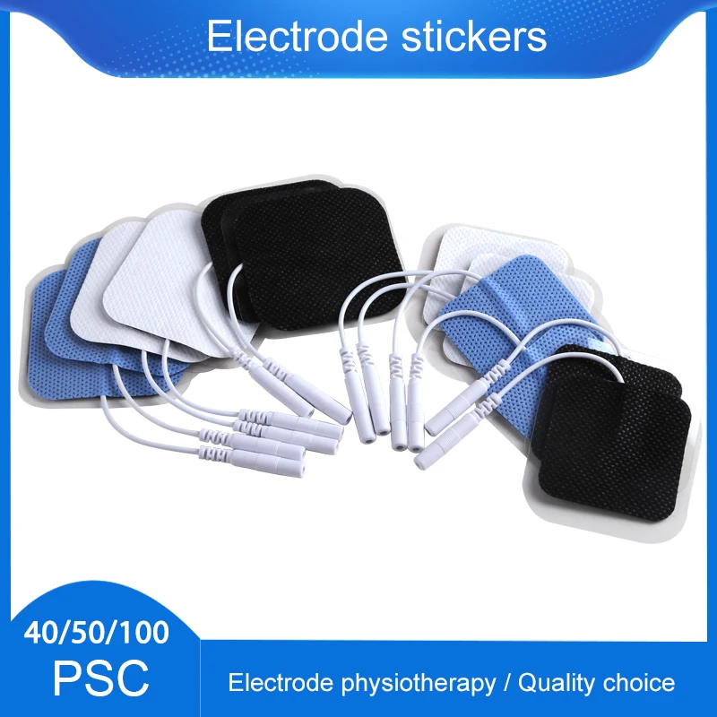 

40/50/100P TENS EMS Electrode Pads Gel 2mm Plug for TENS Unit Therapy Machine Muscle Stimulator Massager Patch Health Care