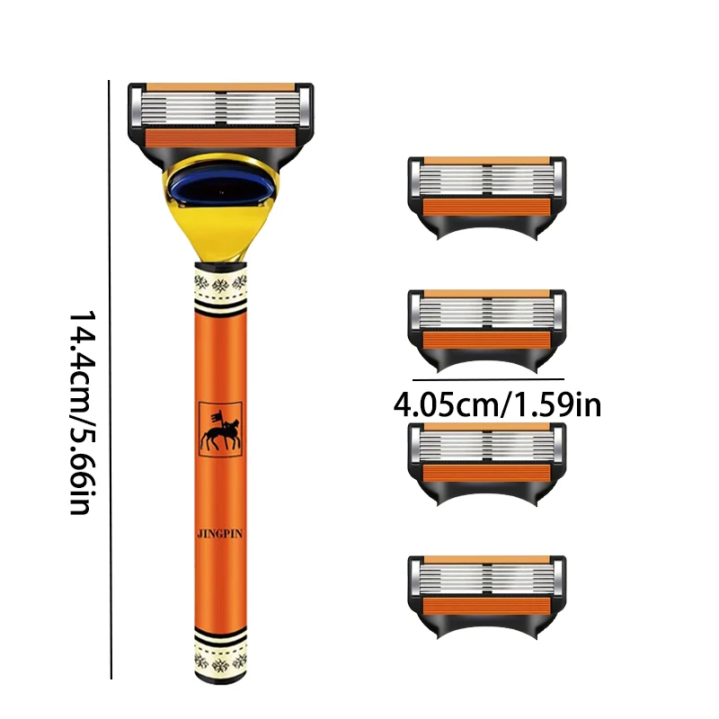 شفرة حلاقة آمنة للرجال عالية الجودة مكونة من 6 طبقات من خراطيش الحلاقة المقاومة للصدأ المتوافقة مع ماكينة الحلاقة