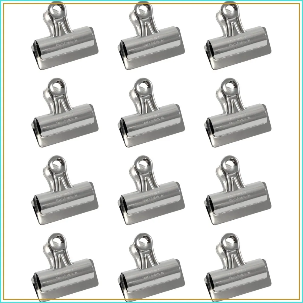 Heavy-Duty 3-Inch Binder Clips, 12 Pack, Nickel-Plated Steel, Strong Grip for Documents and Office Organization