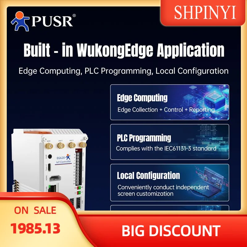 Erweiterbarer industrieller Steuercomputer PUSR ARM mit Linux-System, lokale Konfiguration, satte Netzwerkoption USR-EG628