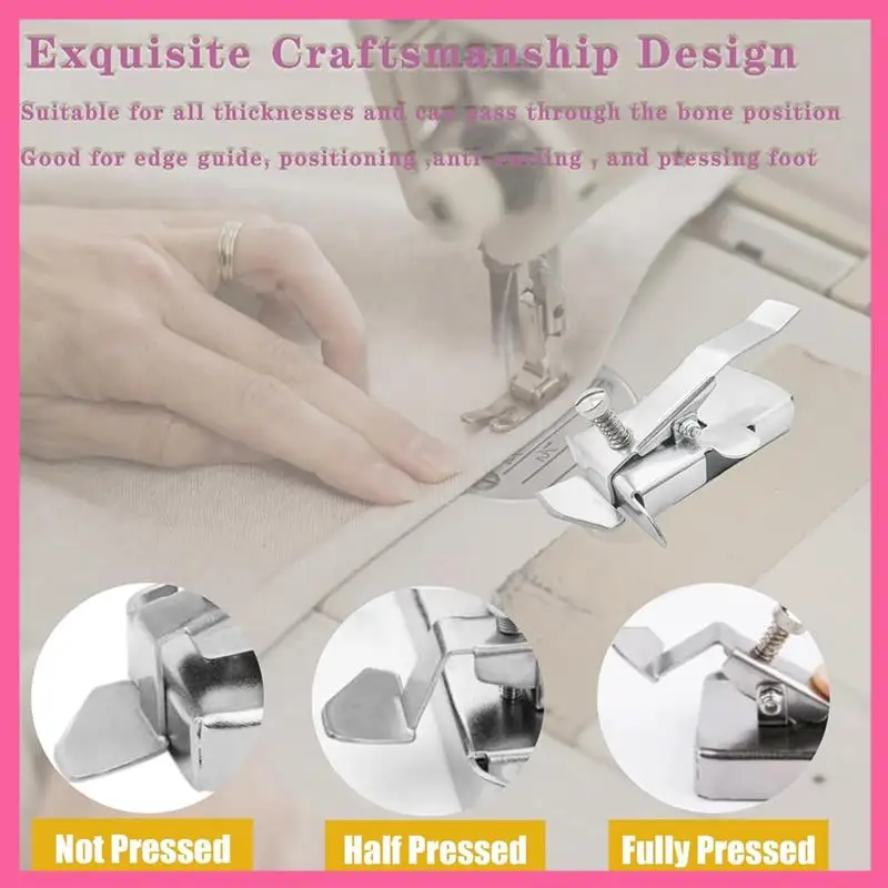 HOT-5PCS Magnetic Seam Guide And Sewing Rolled Hem Presser Foot Set, Sewing Machine Magnetic Hemmer Guide