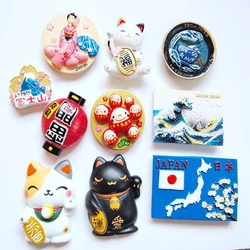 Hand Painted Japan Refrigerator Magnets Souvenir Japan Dam Brau Japanese Disk Dharma Ukiyoe Fujiyama Cat Fridge Magnet Decor