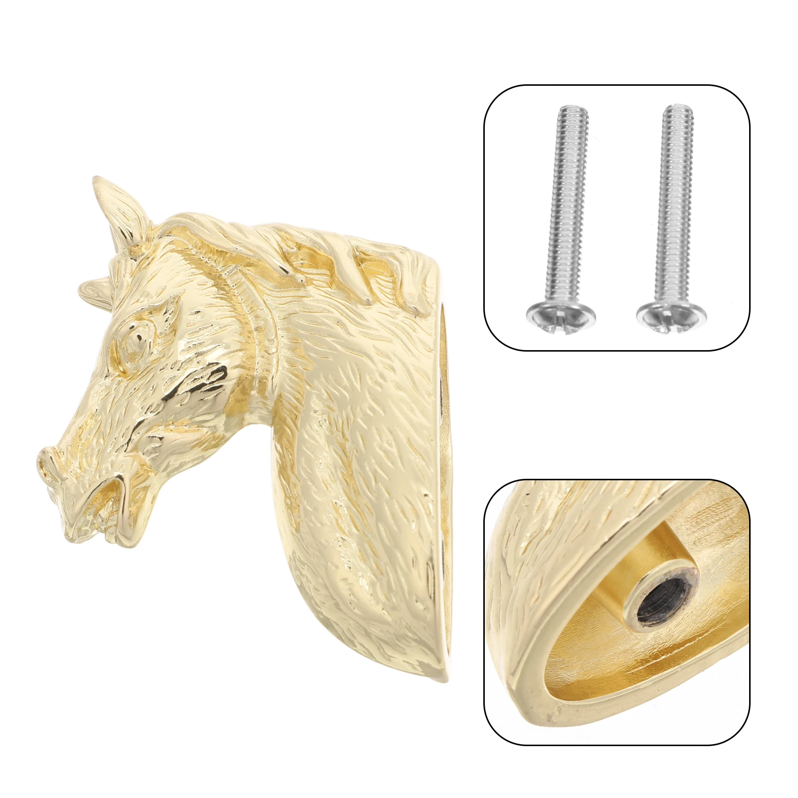 

Brass Horse Head Cabinet Handles Zinc Alloy Durable Drawer Pulls For Dressers Closets Vanities Cupboards Peel Adhesive