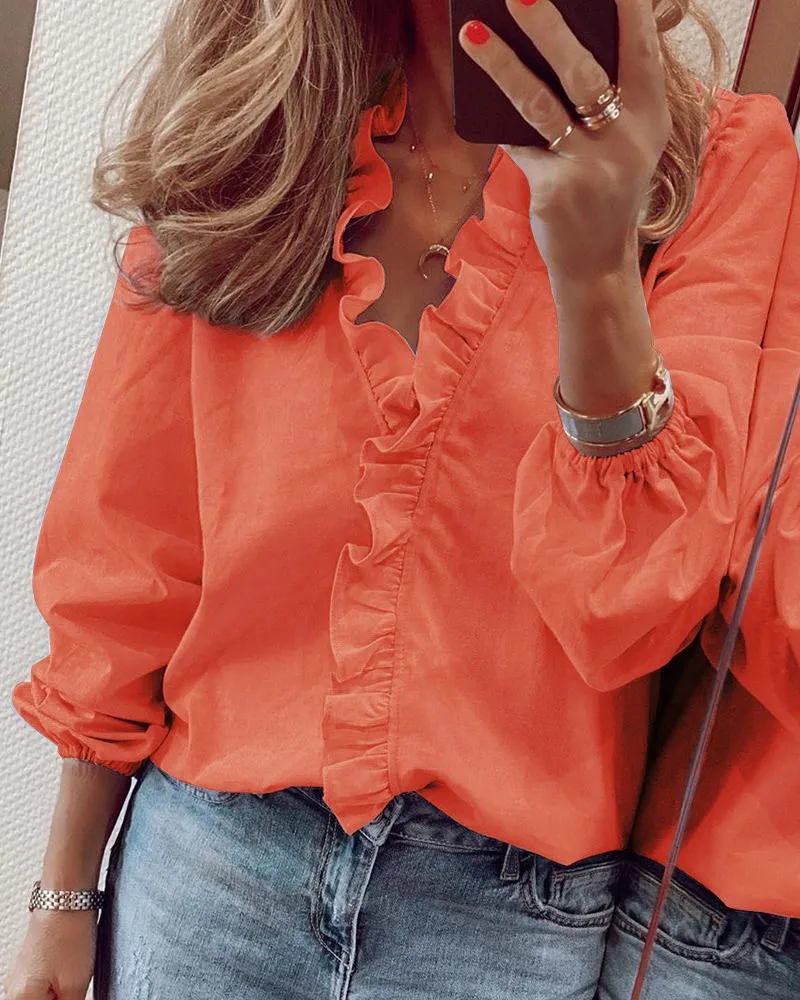 Apipee Dames Tops En Blouses Elegant Lange Mouwen Wit Ol Shirt Dames Effen Kleur Chemise Femme Blusa Feminina Streetwear