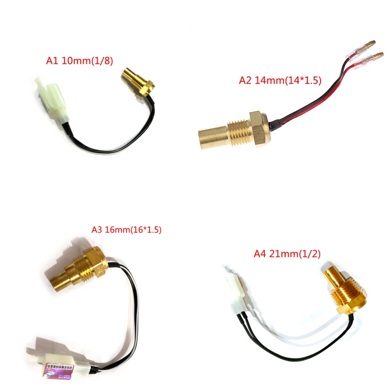 12V/24V Car Truck Digital Water Temperature Sensor 50K Head Plug 10/14/16/21MM