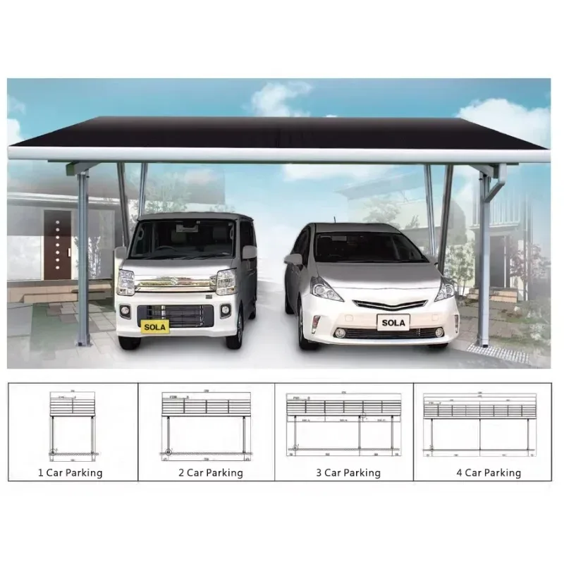 

SOEASY фотоэлектрический грунт для крепления на землю, солнечная система, алюминиевый солнечный сальник, структурный навес для парковки автомобилей