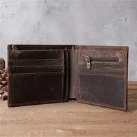 Genuine Leather Wallets for Men Vintage Short Multi Function ID Credit Card Holder Money Bag Retro Men's Wallet Clip