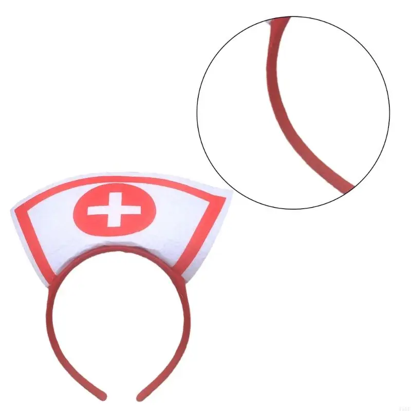 T5uf halloween enfermeira chapéu cabelo hoop festa cosplay bandana hairband traje