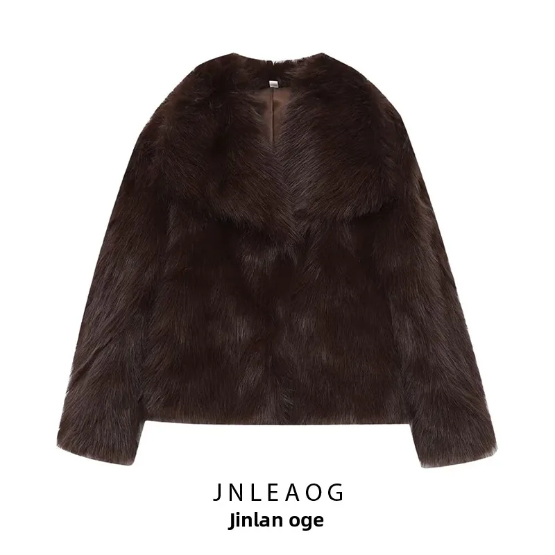 سترة جلدية نسائية عصرية متعددة الاستخدامات، تصميم جديد للخريف من JNLEAOG، نمط فرنسي فضفاض، معطف بأكمام طويلة من البوليستر #4