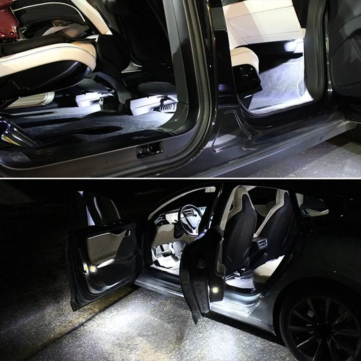 

Беззаботные светодиодные внутренние фонари, освещение зоны багажника, напольный светильник для стопы, боковой дверной светильник для Tesla Model S Model X Model 3