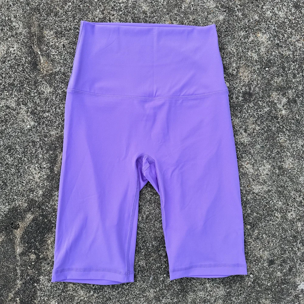 الصلبة اللون لينة رياضية ركوب الدراجات عالية الخصر اليوغا قصيرة الساق المرأة اللياقة البدنية الرياضة قصيرة التدريب الشامل الركض القرفصاء برهان #5