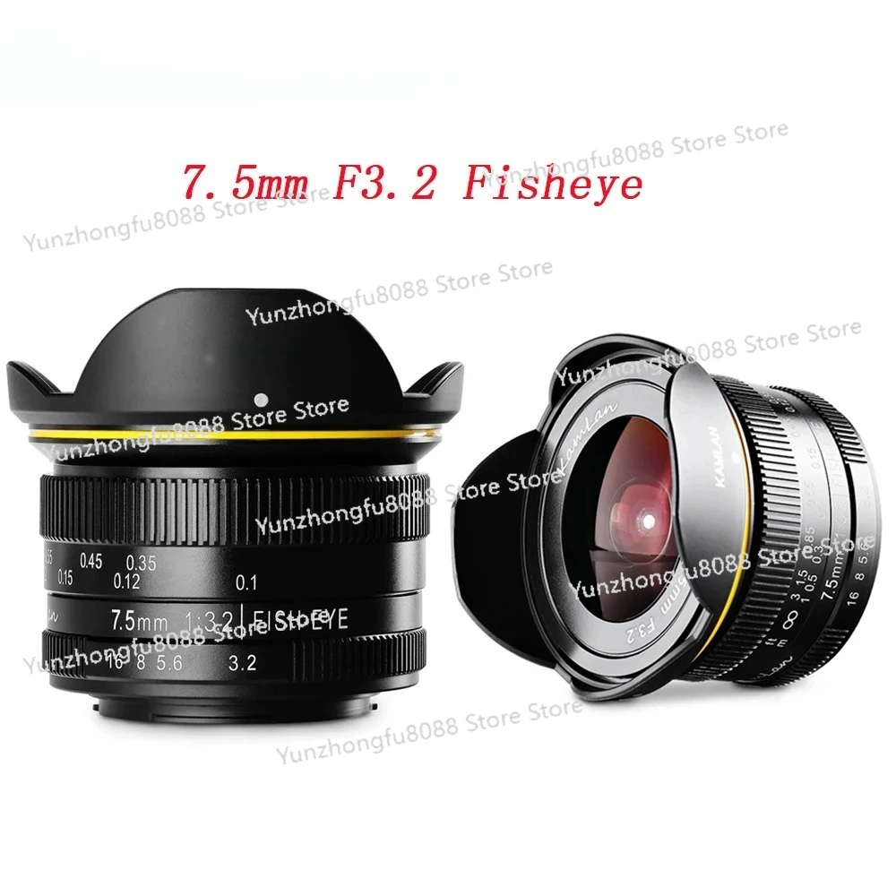

7.5mm F3.2 APS-C Wide-angle Fisheye Lens Manual for Mirrorless Olympus Macro 4/3 M43-Mount GH3 GH4 GH5s Camera