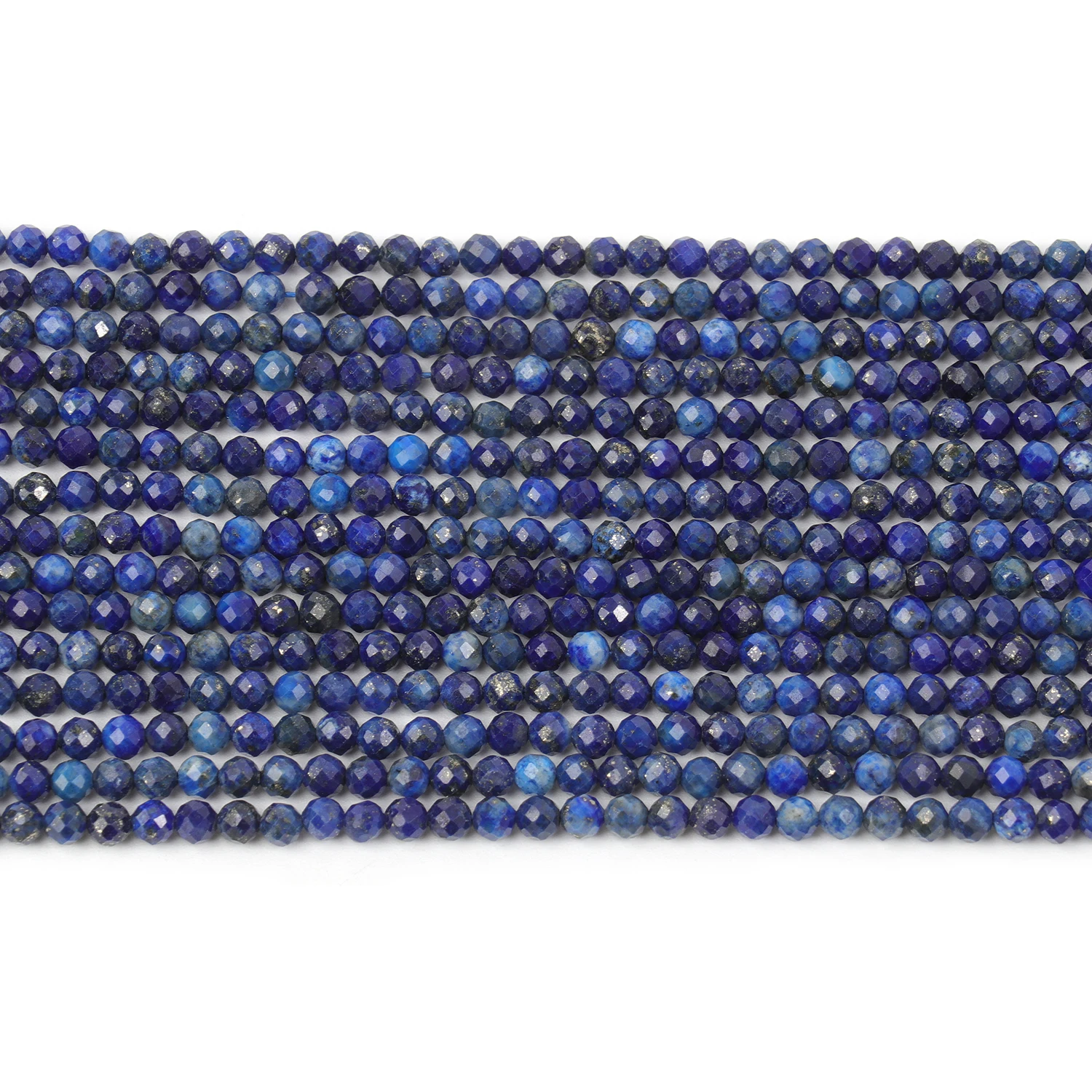Großhandel Facettierte 2 3 4mm Naturstein Blaue Lapislazuli Perlen Runde Kleine Lose Perlen für Schmuckherstellung DIY Armbänder Halsketten – Detail 3
