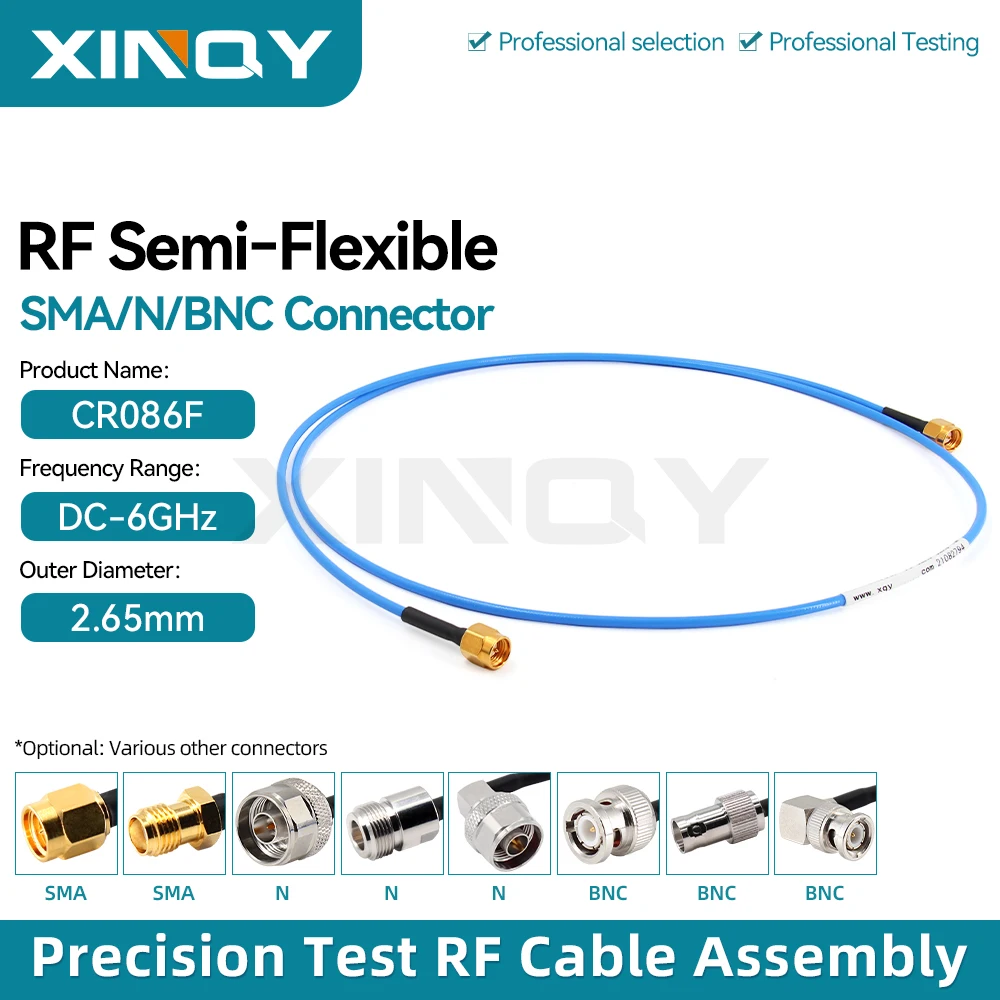XINQY 086/RG405 RF Cable SMA/N/BNC Semi-Rigid Low Loss DC-6GHz Extension Cable