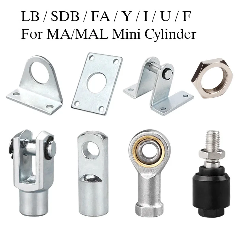 FA/SDB/LB/Y/I/F/U/Nut Joint Fitting Mounting Bracket For MA MAL16 20 25 32 40mm Mini Pneumatic Air Cylinder Accessories