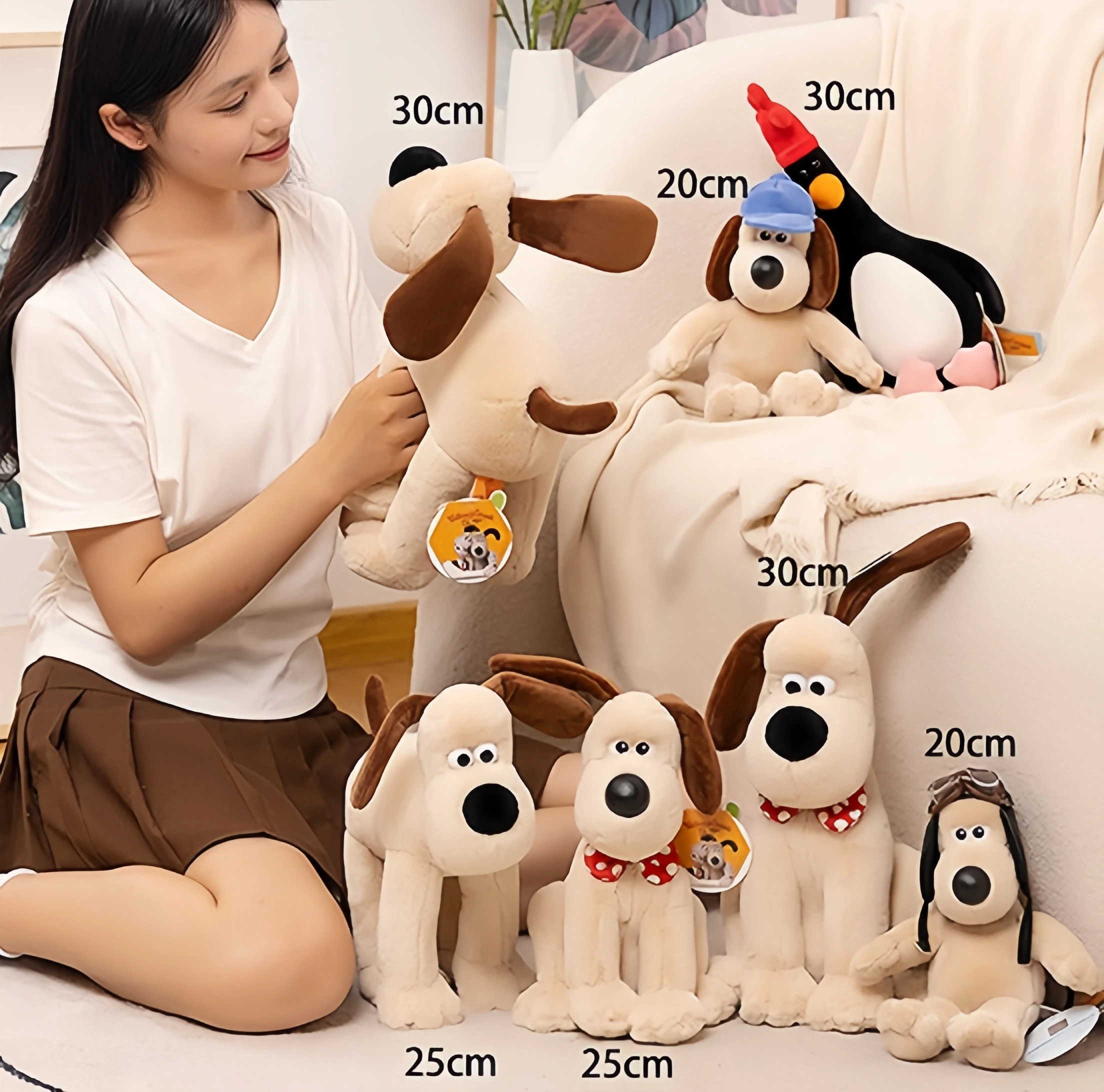 

Wallace and Gromit плюшевые игрушки аниме Wallace плюшевая сумка для собак кулон брелок щенок мягкие куклы Kawaii домашний декор подарок на день рождения