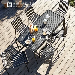 Modern Leisure Simple Courtyard Outdoor Tables and Chairs Milk tea shop Coffee Shop iron art color outdoor Garden Chairs Table