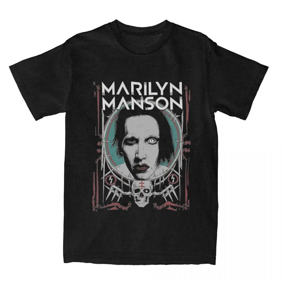 Men Women\'s Marilyn Manson Singer Shirt Merch Crazy Cotton T Shirts Tee Clothing Gift Idea