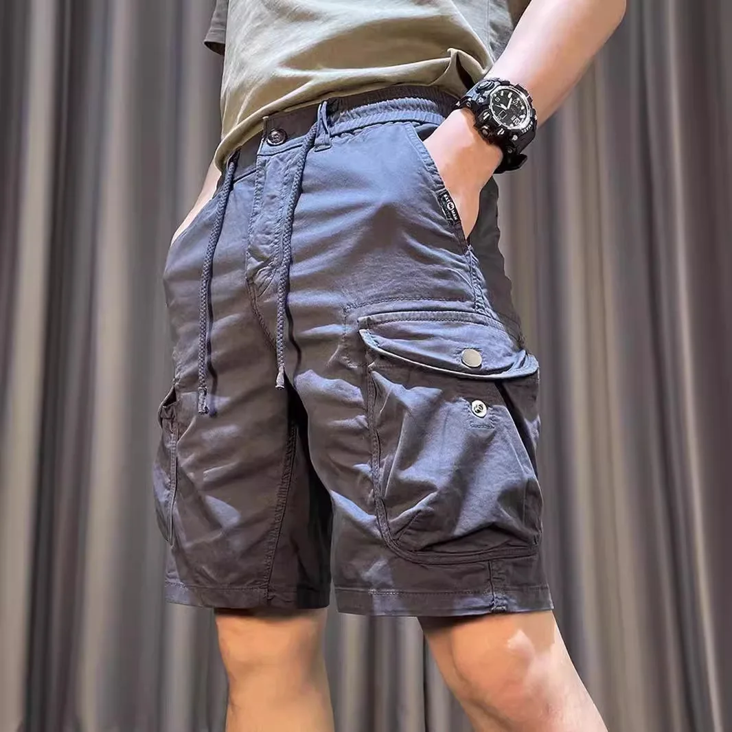 Summer New Men Cotton Cargo Shorts Men Clothing Casual Breeche Bermuda Beach Jogger Shorts Multiple pockets Popular Homme Y2k