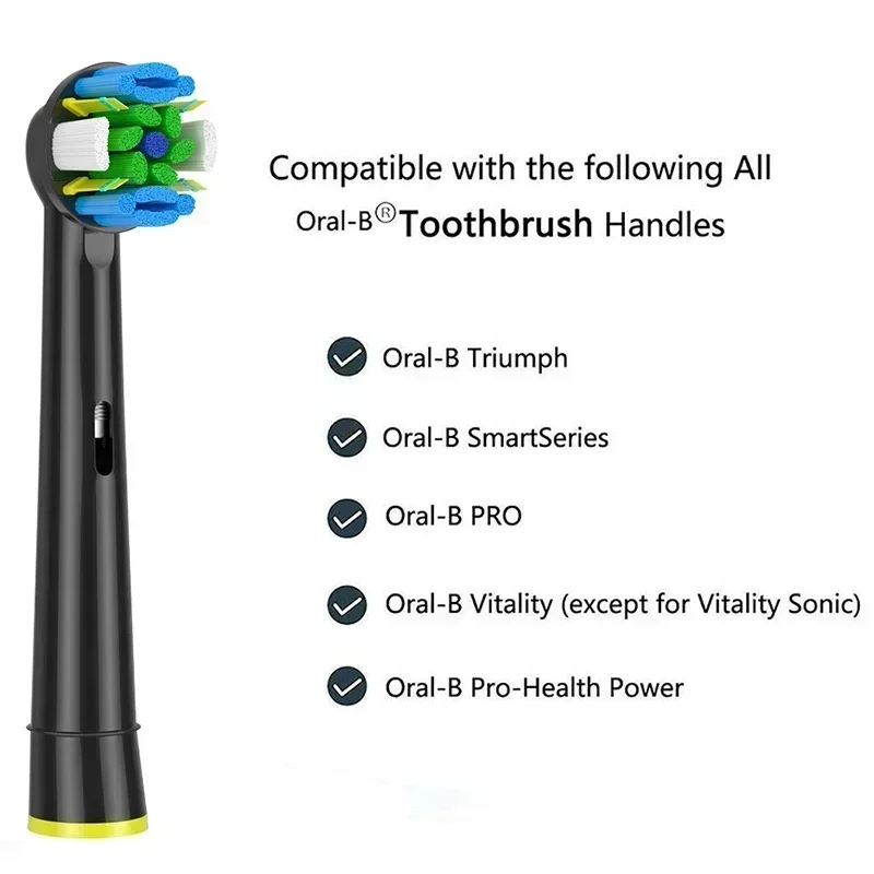 FlossAction 교체 브러시 헤드, 구강 B 민감성 클린 프로 헬스 D16 D12 8860 8875 8900 8950 전동 칫솔, 4 개