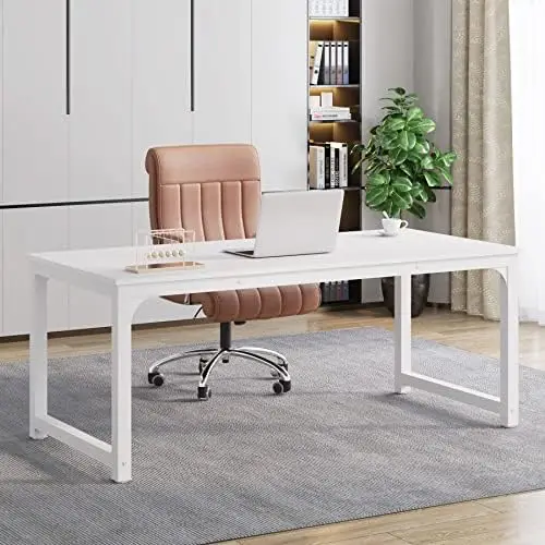 Modern Computer Desk, 63 x 31.5 inch Large Executive Office Desk Computer Table Study Writing Desk Workstation for Home