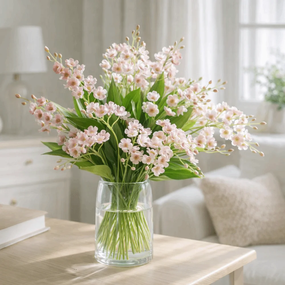 

3PCS Multi-color Artificial Flower Branches Lifelike Real Touch Simulation Bell Orchid 40 CM Fake Flowers Photography Prop