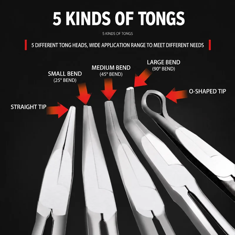 Long Needle Nose Pliers 11 Inch O‑type Gripping 45° 90° Angled Bent Nose Long Handle Pliers Mechanical Repair Maintenance Tools