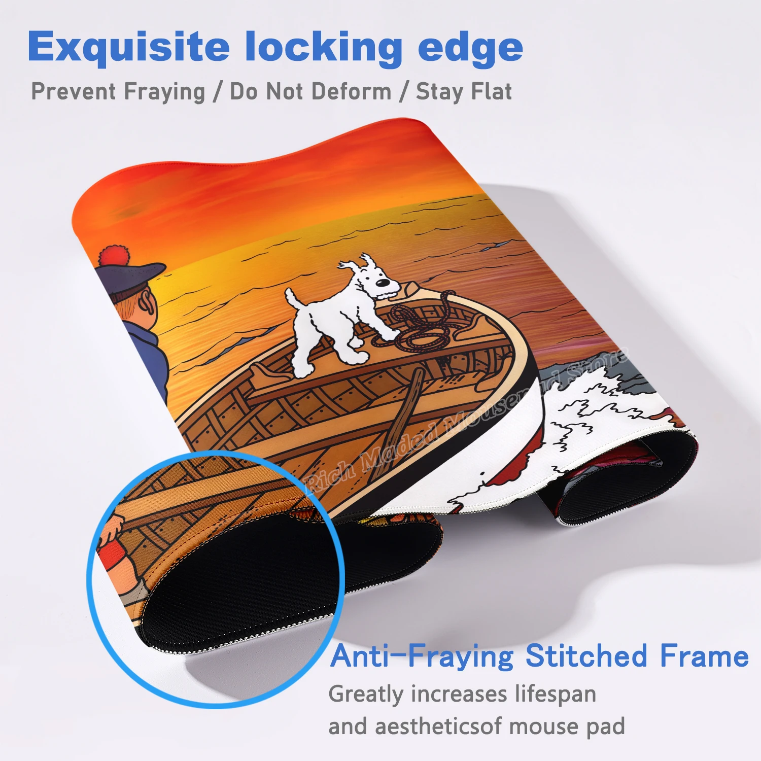 Large Computer Mousepad The Adventures of Tintins Mouse Pad Gamer Keyboard Mouse Mat PC Gaming Accessiores 90x40 Office Desk Mat